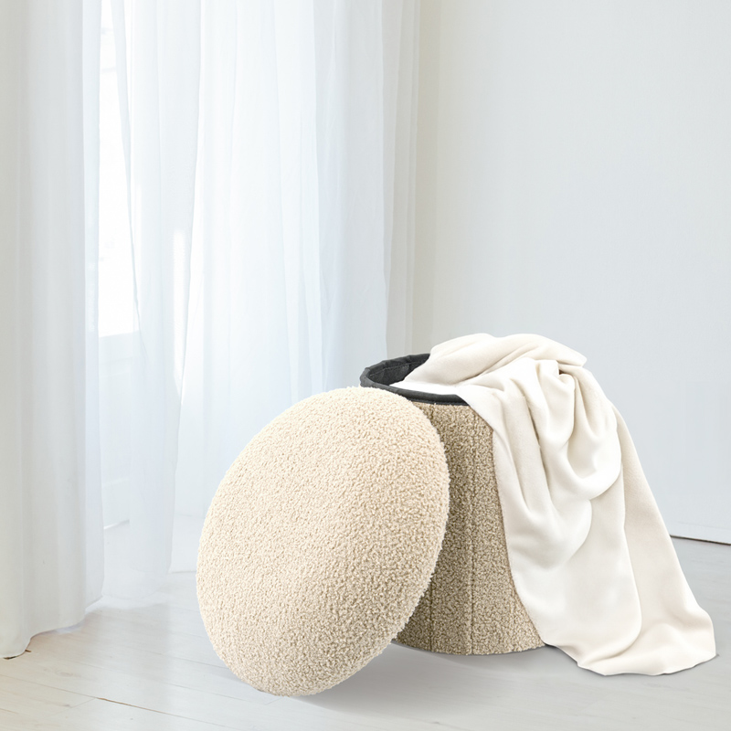 Coffre de rangement 'Teddy' pliable écru 
