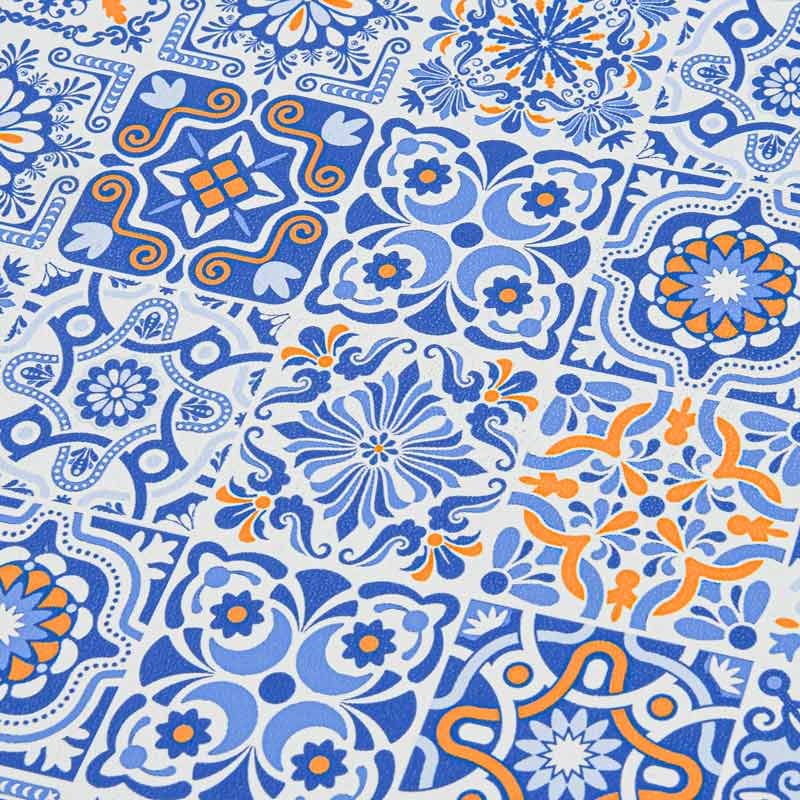 Tapis vinyle 'Almeida' bleu 