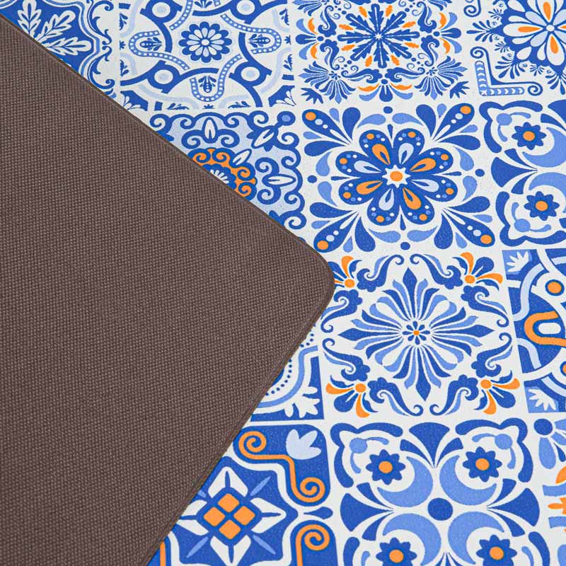 Tapis vinyle 'Almeida' bleu 