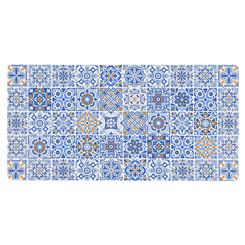 Tapis vinyle 'Almeida' bleu 