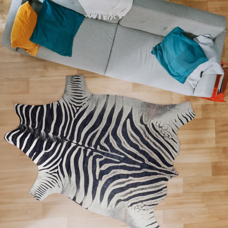 Tapis imitation 'Peau de zèbre'