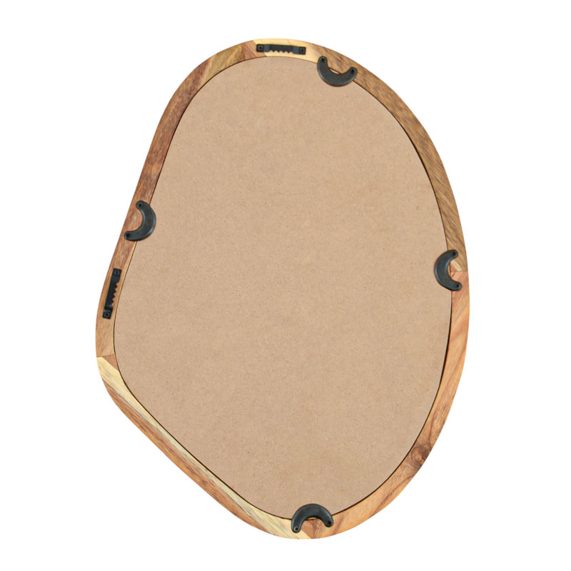 Miroir ovale forme organique en acacia 