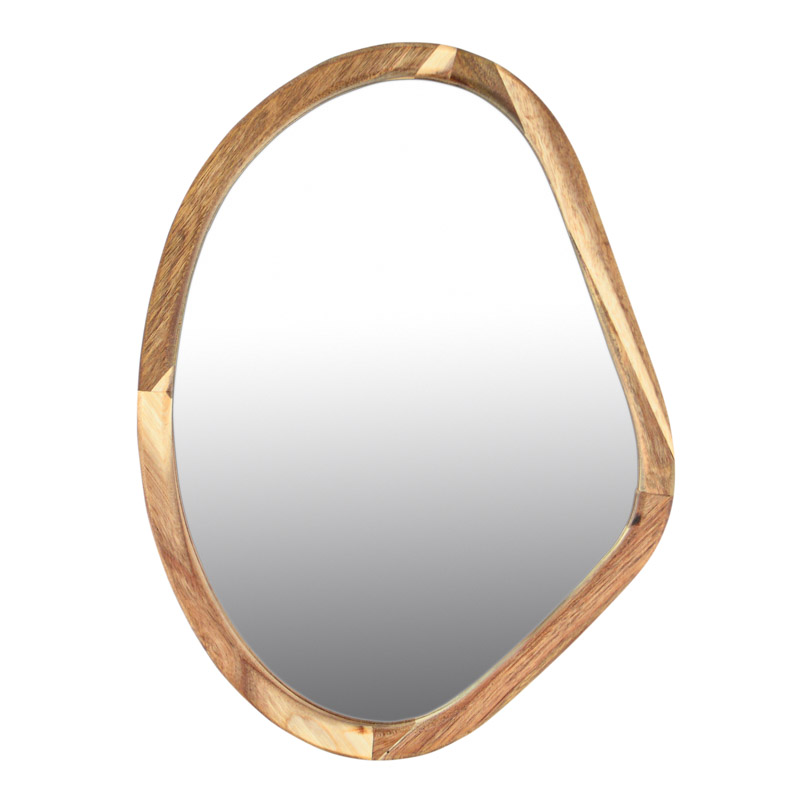 Miroir ovale forme organique en acacia 
