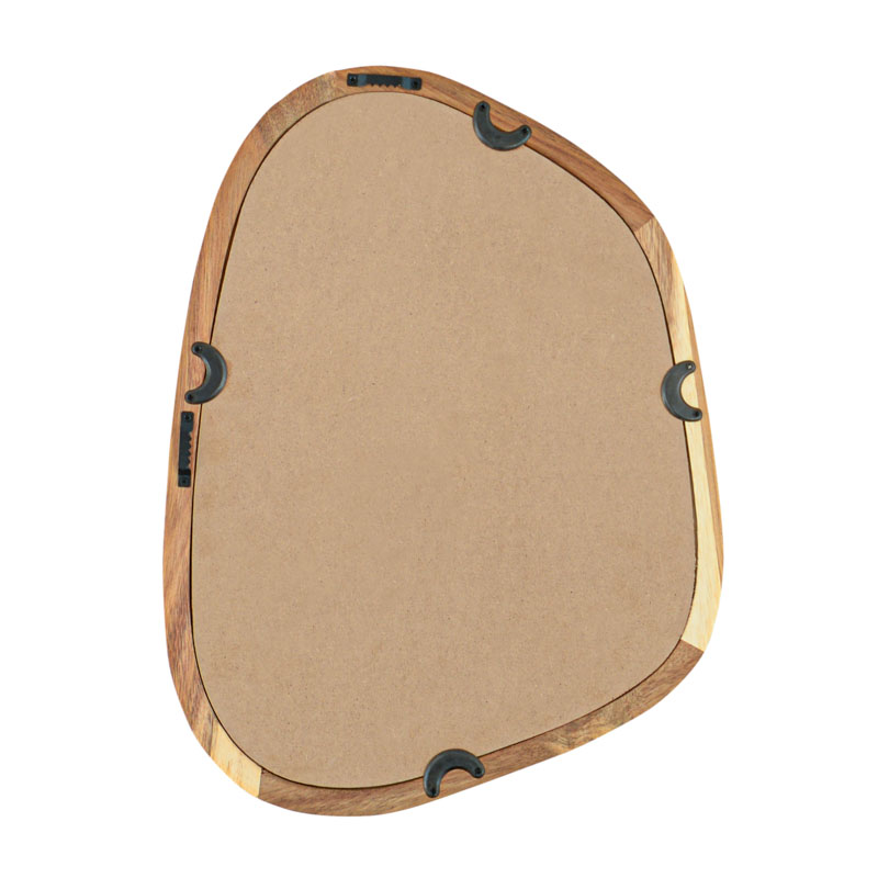 Miroir rectangle forme organique en acacia 