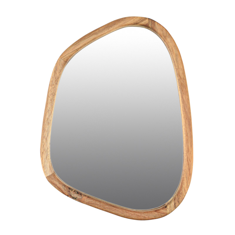 Miroir rectangle forme organique en acacia 