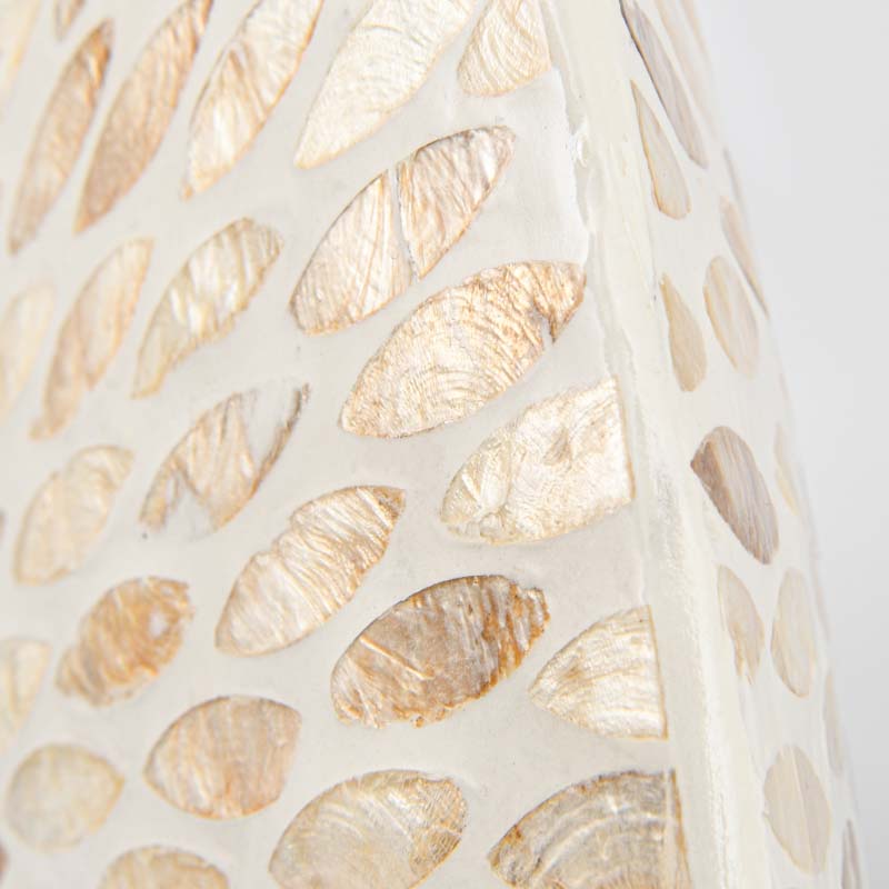 Vase boule 'Calypso' beige et blanc 