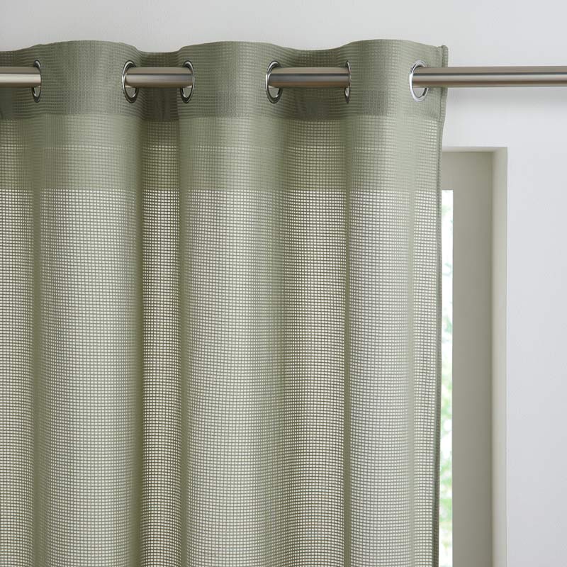 Voilage jacquard gaufré 'Melifa' vert