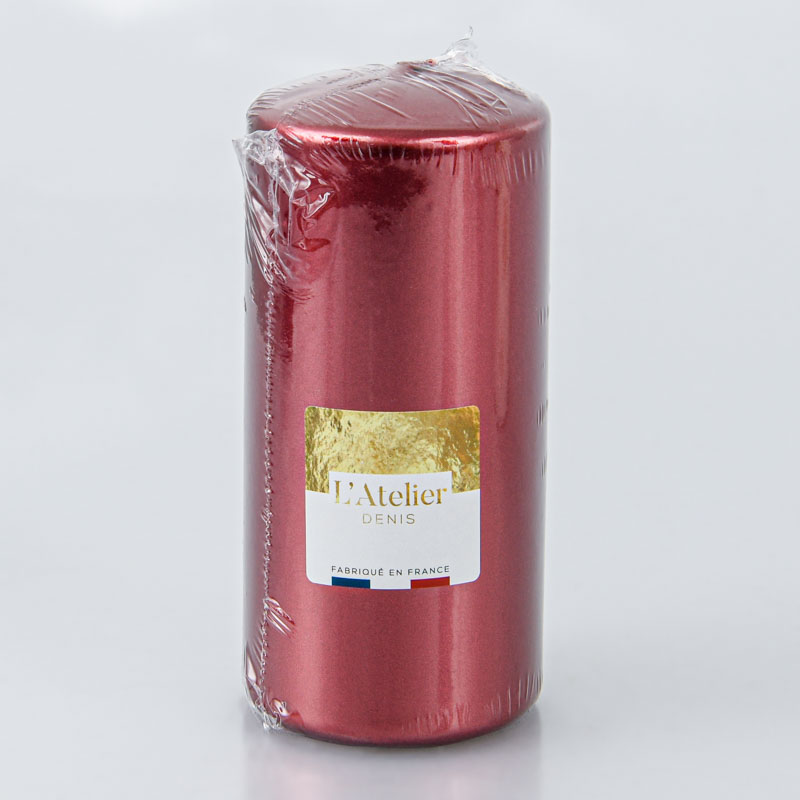 Bougie cylindrique bordeaux L'Atelier Denis
