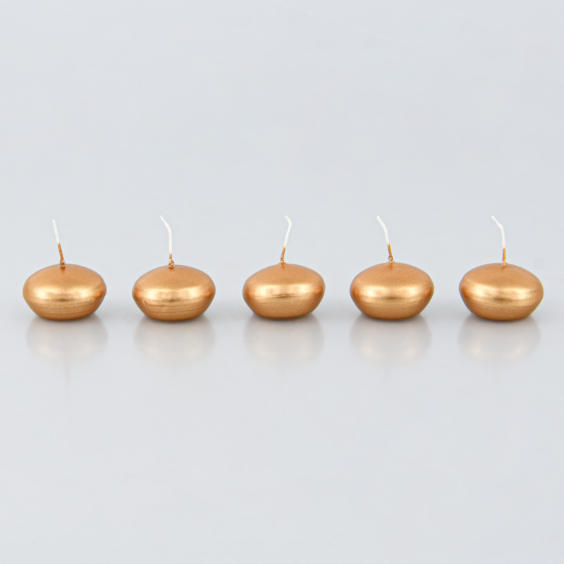 5 bougies flottantes or