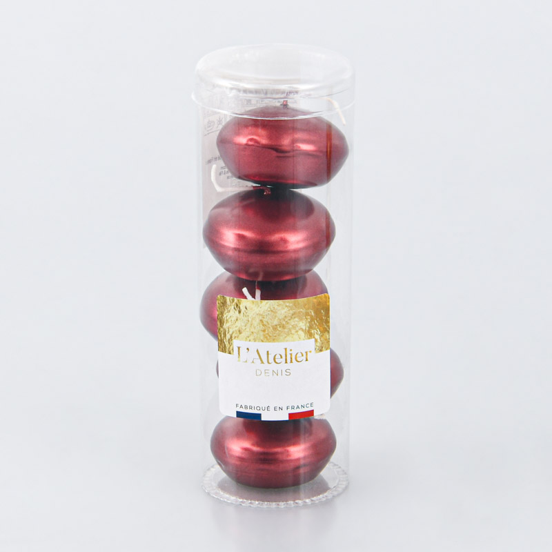 5 bougies flottantes rouge métal