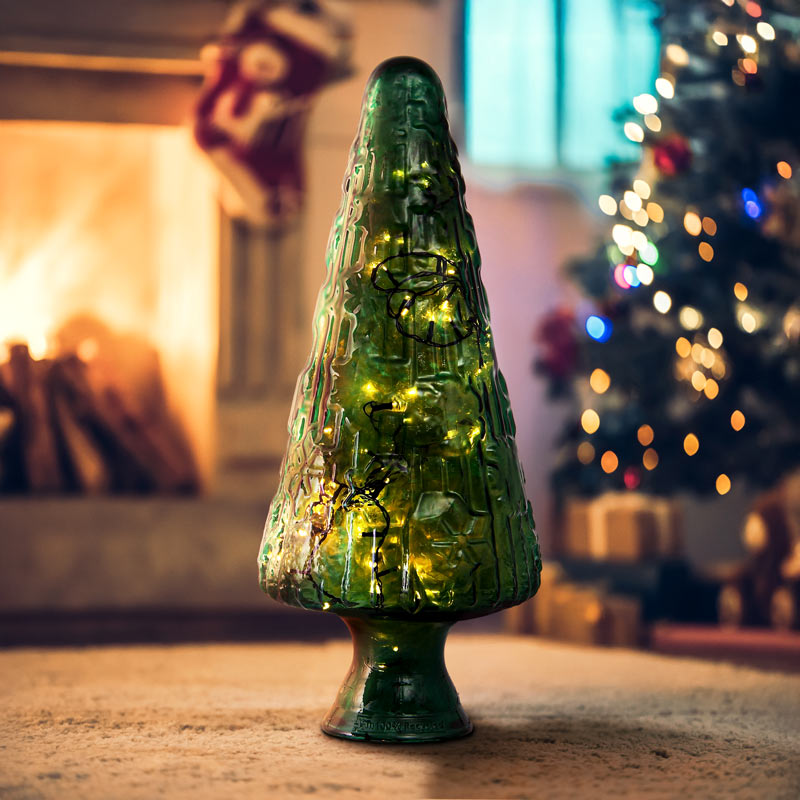 Sapin géant en verre recyclé vert 