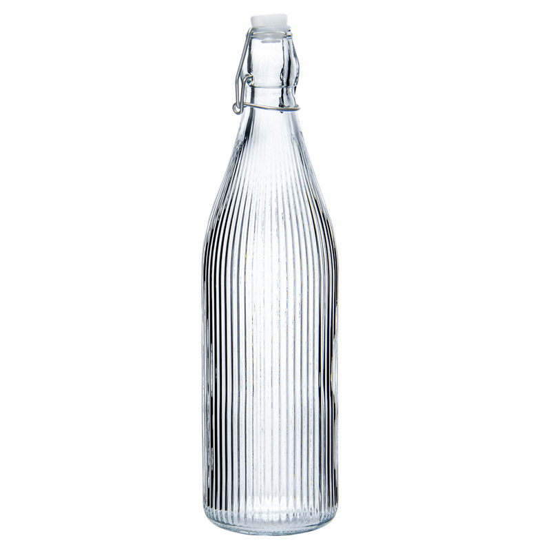 Bouteille en verre strié 'Cucina' 95cl 