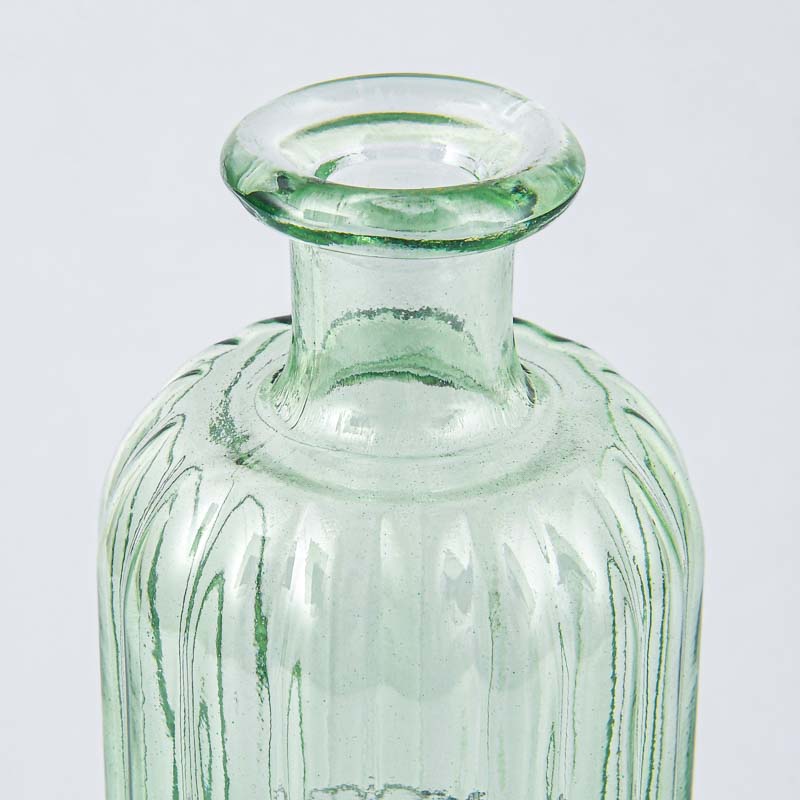 Vase soliflore strié vert d'eau