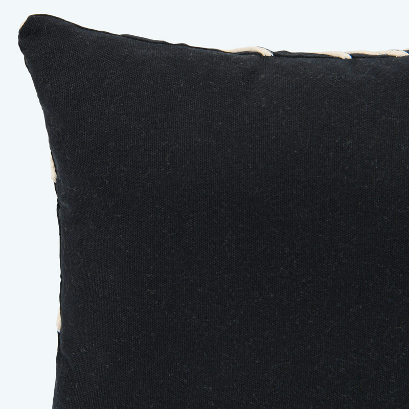 Coussin corde 'Sharma' noir 
