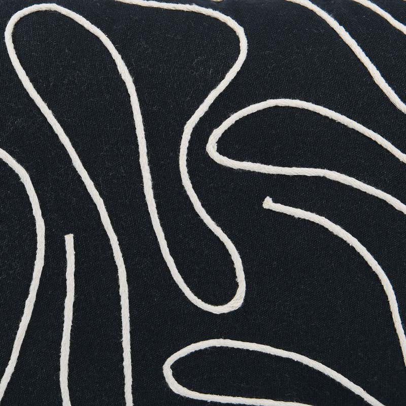 Coussin corde 'Sharma' noir 