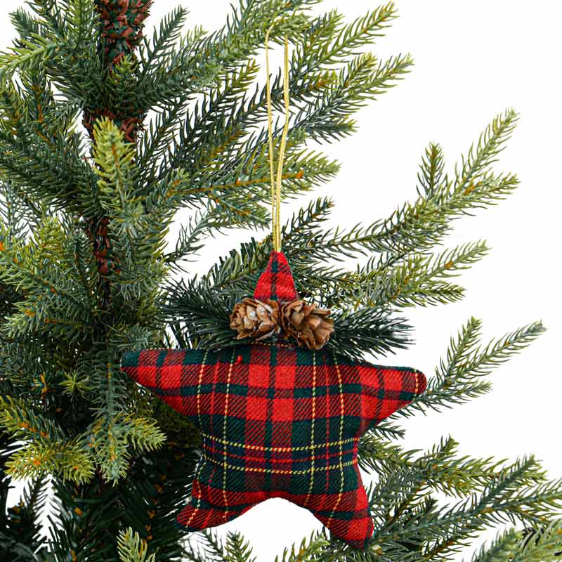 Décoration de sapin tartan 'Noël d'Antan' 