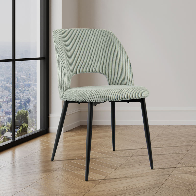 Chaise 'Ninon' velours vert d'eau