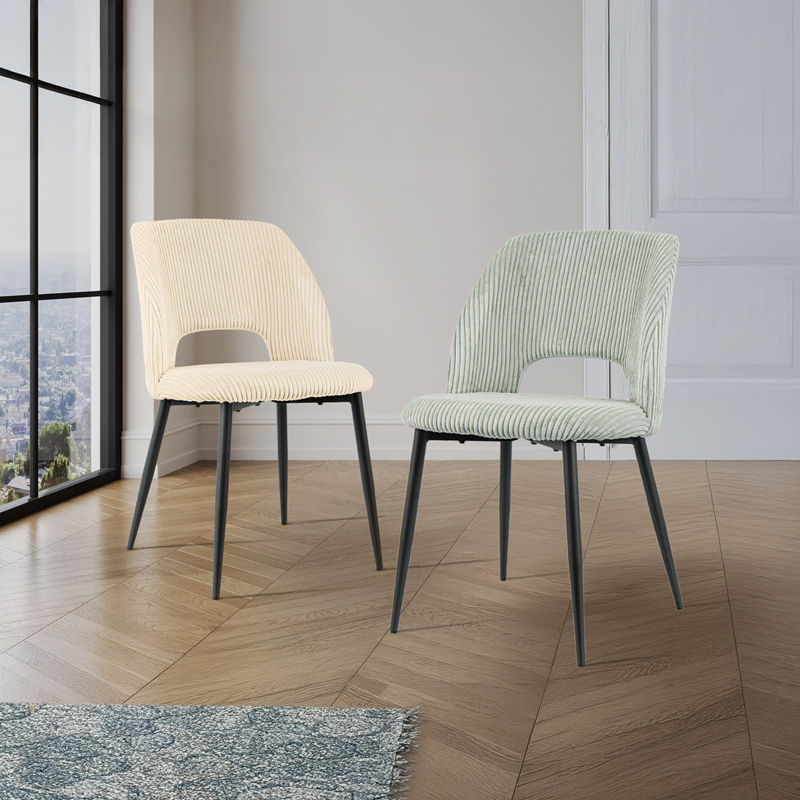 Chaise 'Ninon' velours vert d'eau