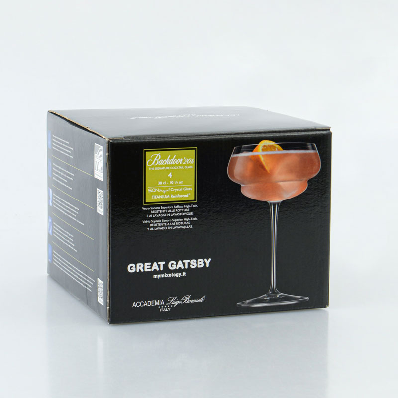 4 verres à pied transparent 'Great Gatsby'