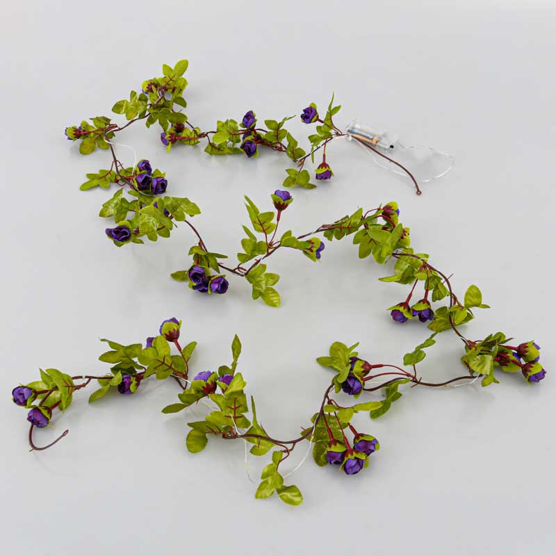Guirlande lumineuse fleurs et feuillage