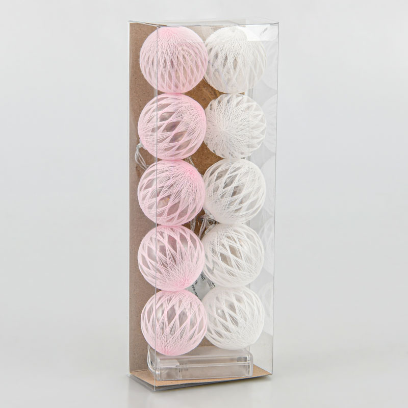 Guirlande 10 boules lumineuses tressage coton