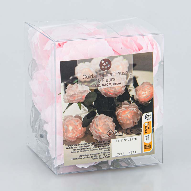 Guirlande lumineuse 10 rose clair