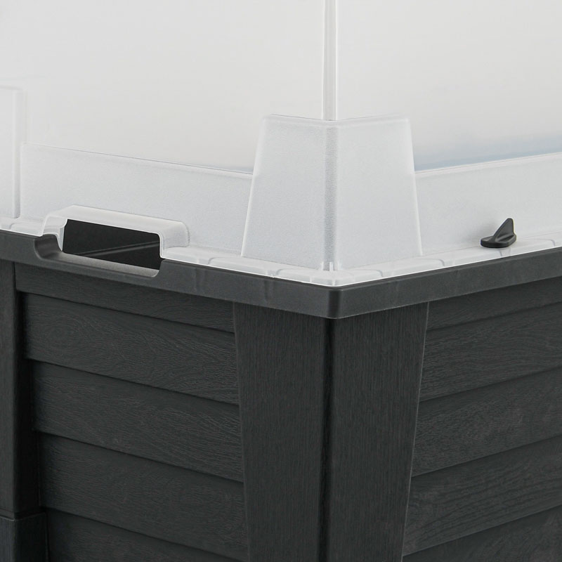 Jardinière sur pieds avec serre anthracite