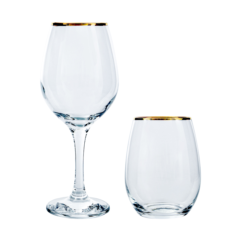 Set de 8 verres filet doré 'Amber' 