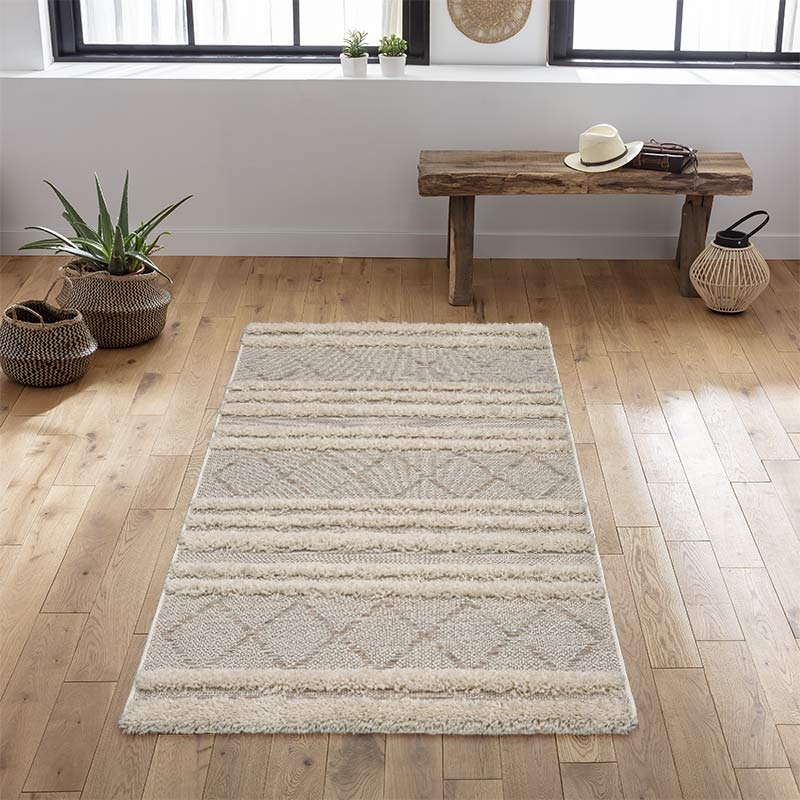 Tapis tendance bohème gris