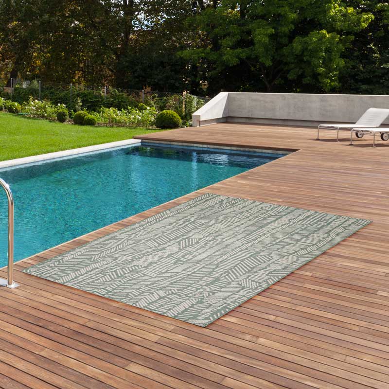 Tapis 'Neo' rectangulaire ethnique vert 