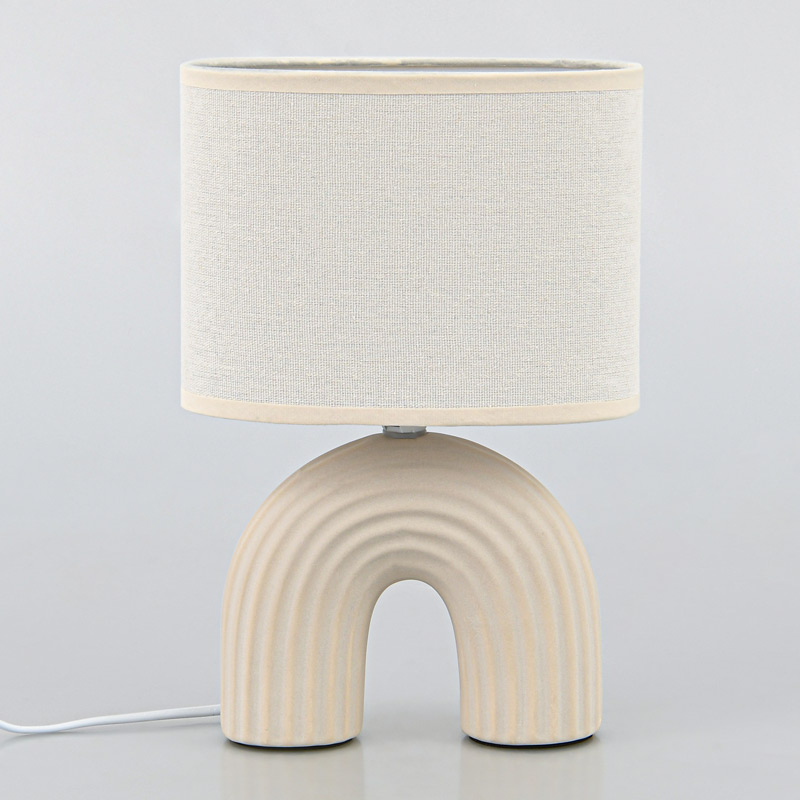 Lampe avec abat-jour 'Sanya' blanche 