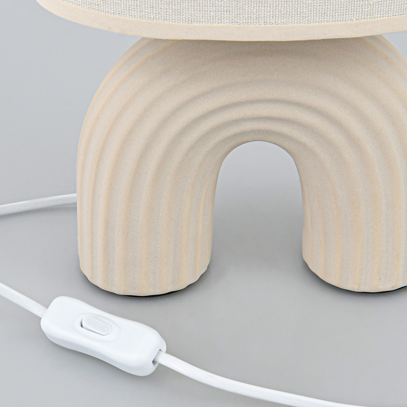 Lampe avec abat-jour 'Sanya' blanche 