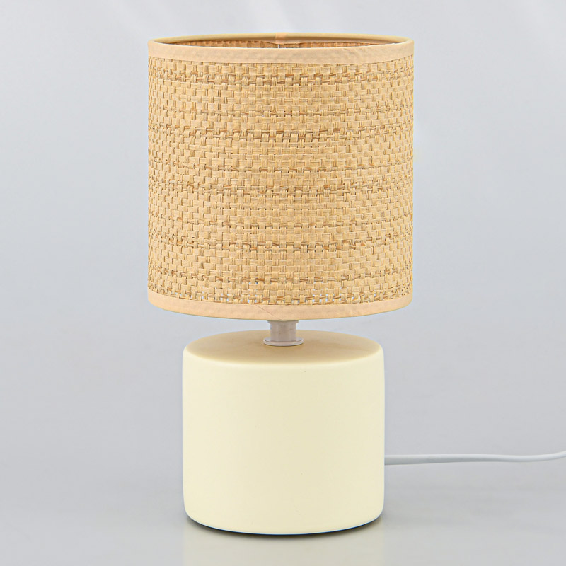 Lampe avec abat-jour 'Oria' blanche 