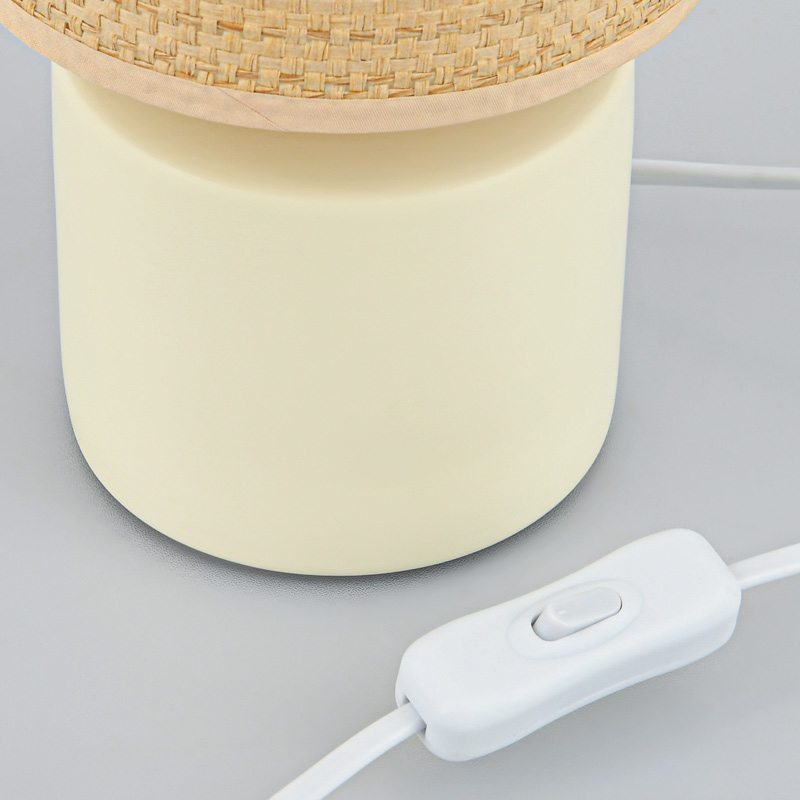 Lampe avec abat-jour 'Oria' blanche 