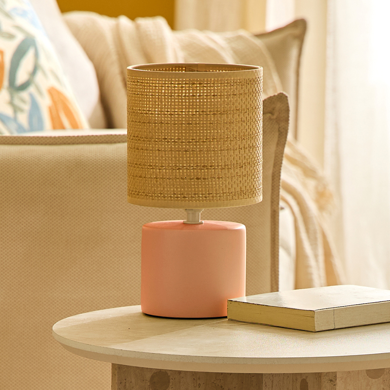 Lampe avec abat-jour 'Oria' terracotta