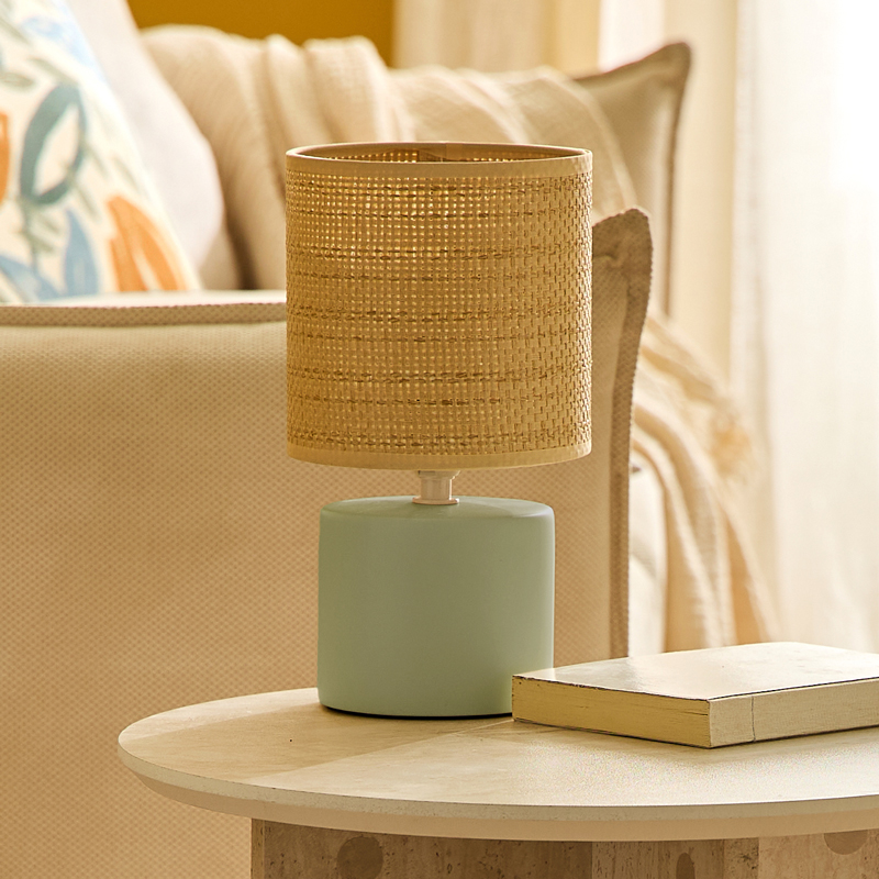 Lampe avec abat-jour 'Oria' kaki