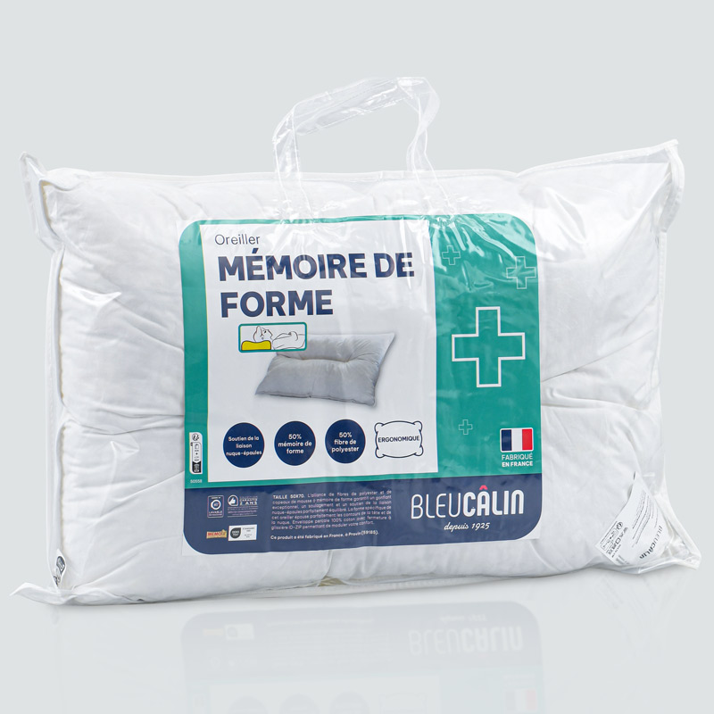 Oreiller mémoire de forme blanc
