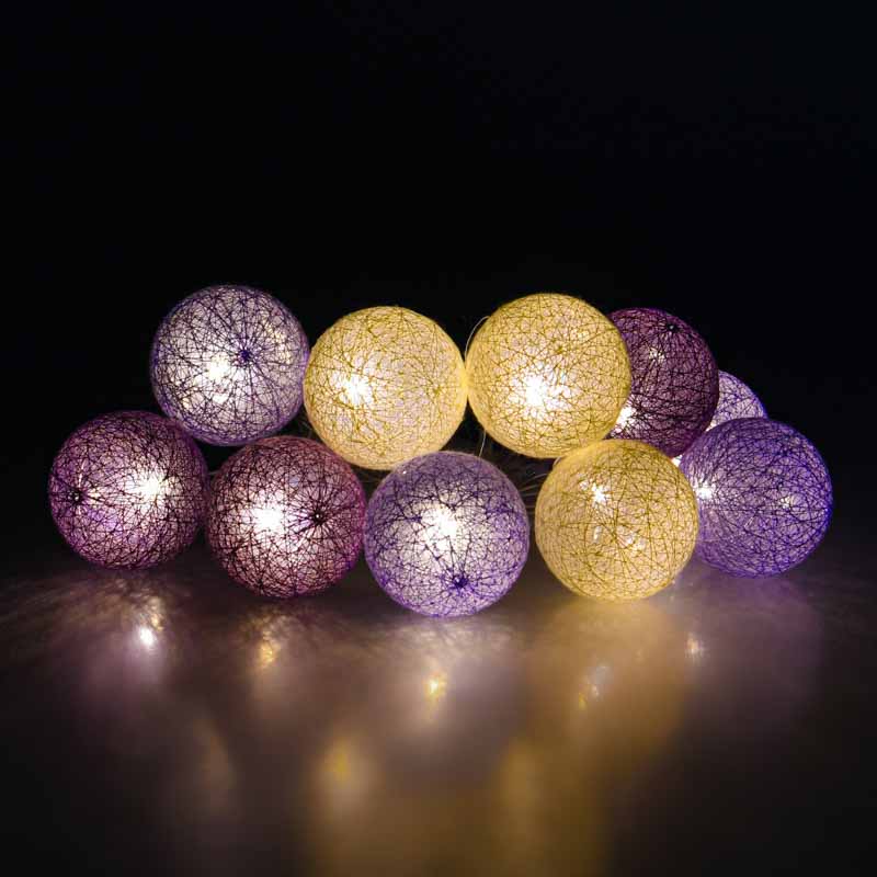 Guirlande 10 boules lumineuses tricolore