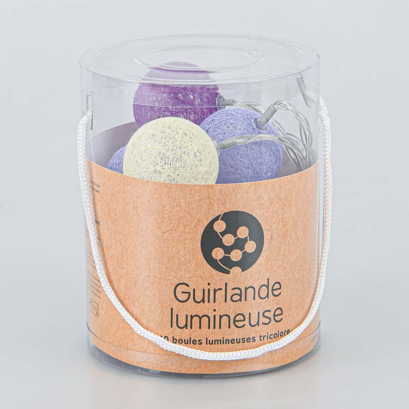 Guirlande 10 boules lumineuses tricolore