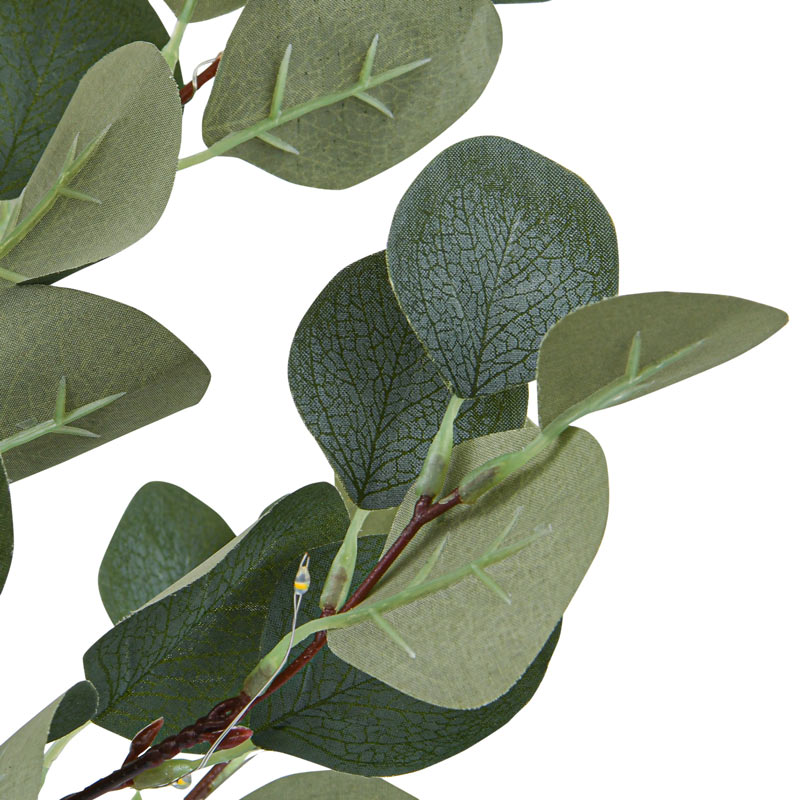 Branche d'eucalyptus 40 LED blanc chaud 