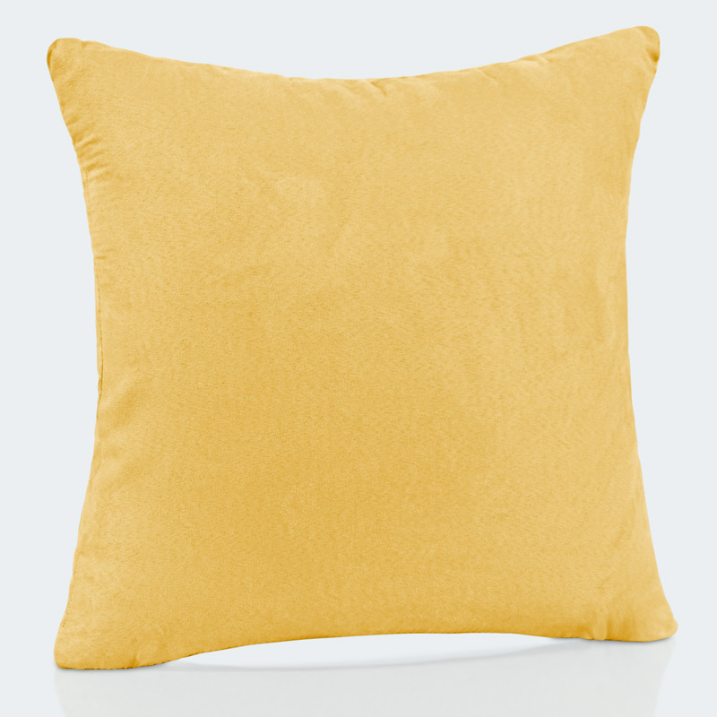 Coussin suédine 'Stormy' jaune curry