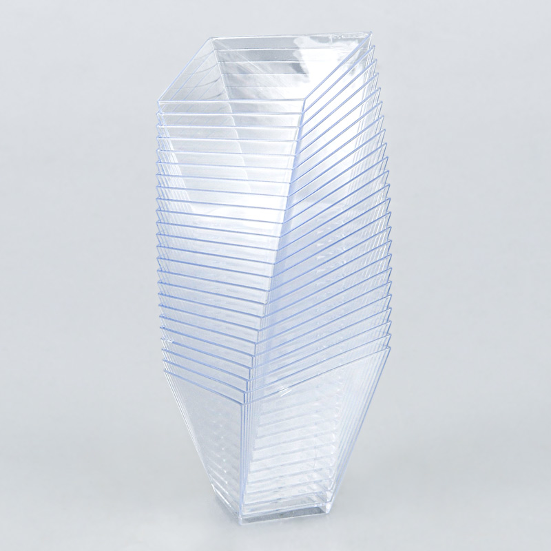 Lot de 24 verrines carrées transparentes