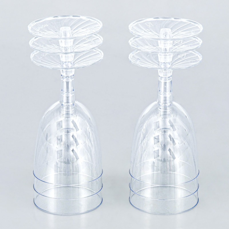 Lot de 6 verres à pieds transparents