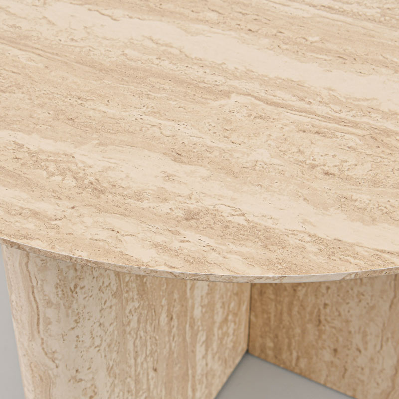 Table basse ronde 'Antares' beige 
