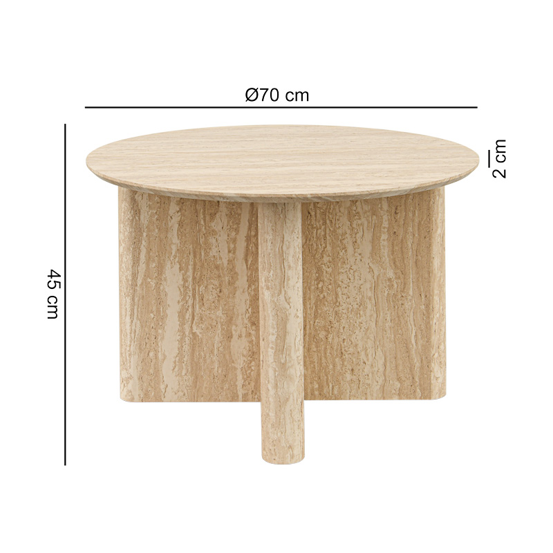 Table basse ronde 'Antares' beige 