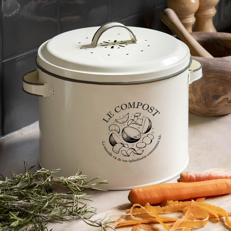 Pot a composte blanc 