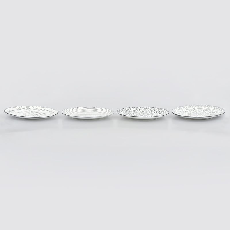 Lot de 4 assiettes plates 'Zanela' 