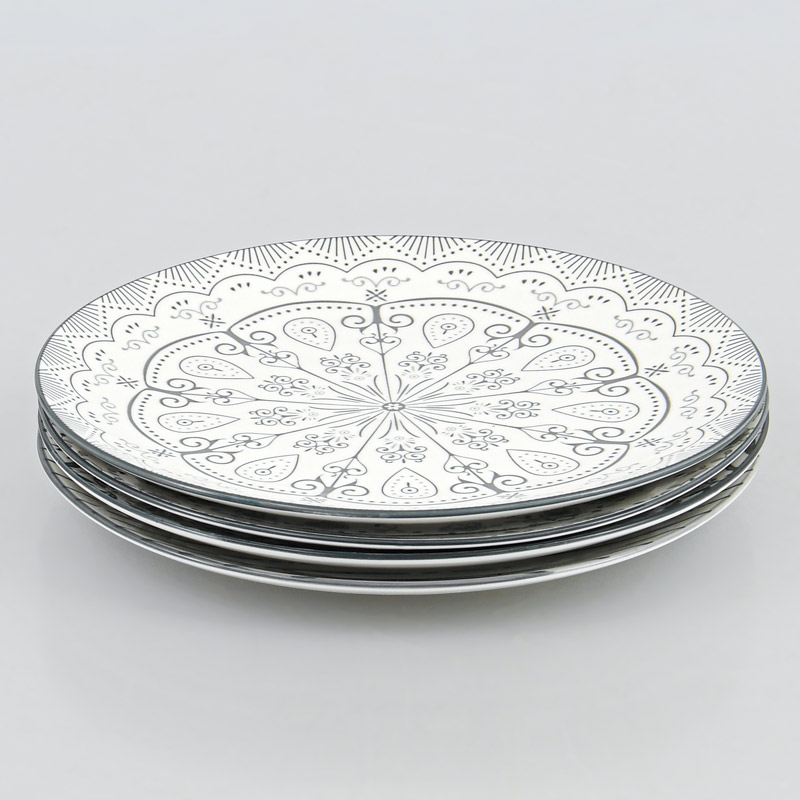 Lot de 4 assiettes plates 'Zanela' 