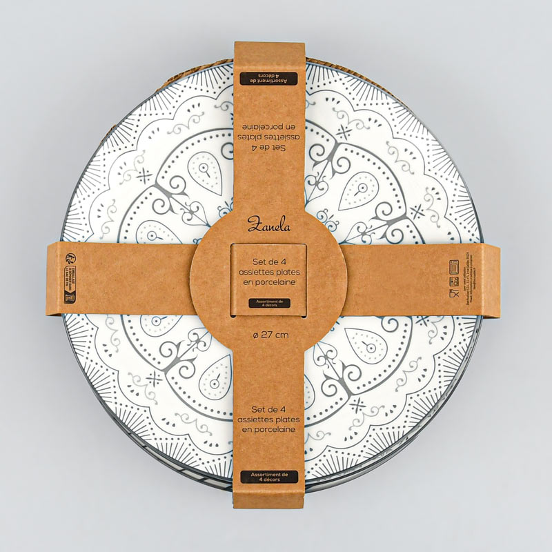 Lot de 4 assiettes plates 'Zanela' 