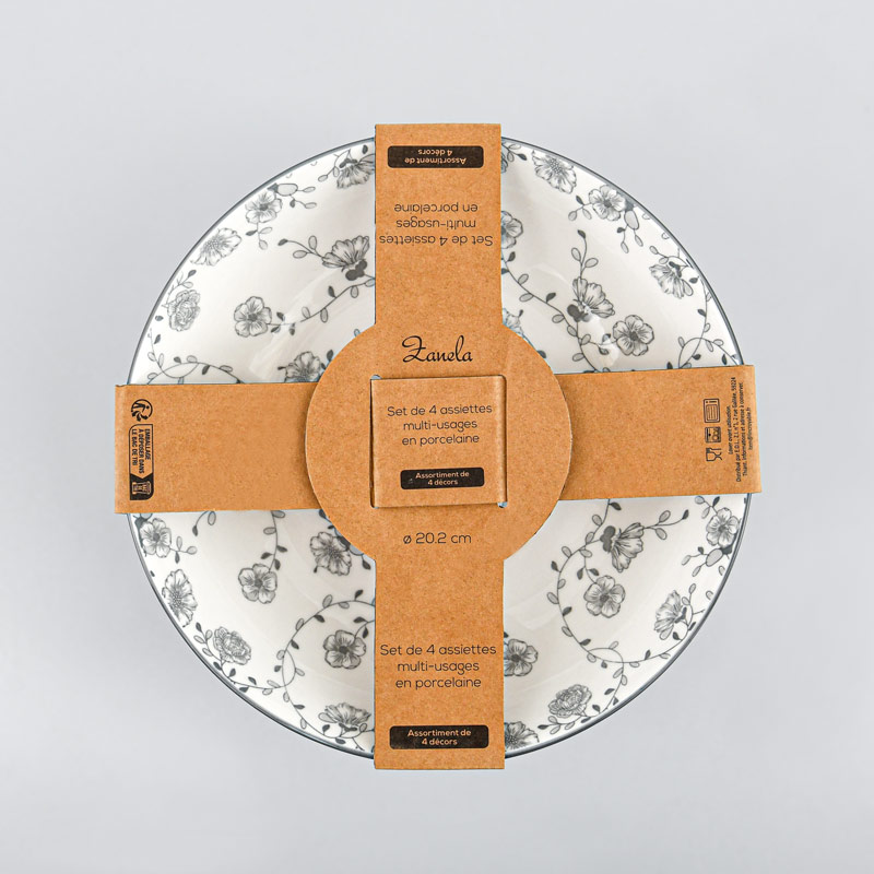 Lot de 4 assiettes multiusages 'Zanela' 